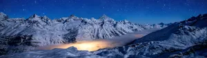 Snowy Mountain Dual Monitor Wallpaper