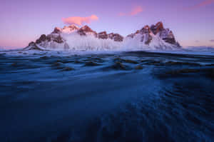 Snowy Mountain In Iceland Wallpaper