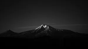 Snowy Peak Mountain Amoled Desktop Wallpaper