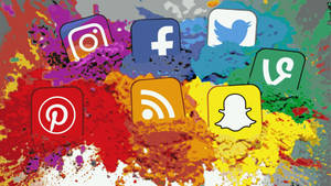 Social Media Colourful Icons Wallpaper