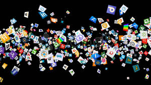 Social Network Explosion Logos Wallpaper