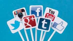 Social Network Logo Sticks Wallpaper