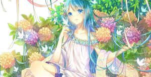 Soft And Delicate Petals Of An Anime Flower. Wallpaper