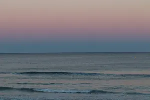 Soft Blue Aesthetic Sea Horizon Wallpaper