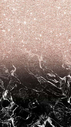 Soft Glow Of Rose Gold Black Marble Wallpaper