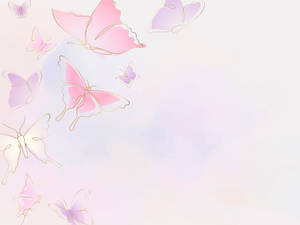 Soft Pink And Purple Pastel Butterflies Wallpaper