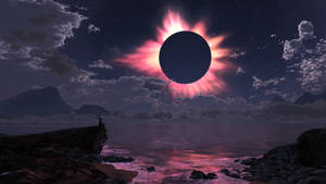 Solar Eclipse With Boy Wallpaper