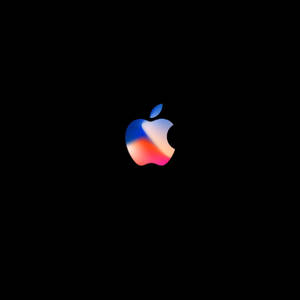 Solid Black 4k Colorful Apple Logo Wallpaper