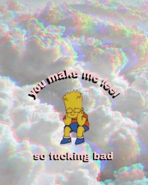 Solitude In Springfield: A Melancholic Bart Simpson Wallpaper