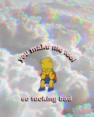 Solitude In Springfield: A Melancholic Bart Simpson Wallpaper