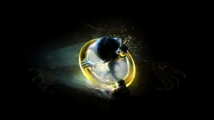 Sonic The Hedgehog Blasts Through A Colorful 4k Obstacle Wallpaper