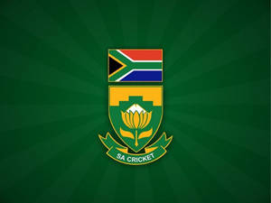 South Africa Cricket Logo In Green Wallpaper