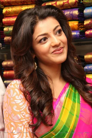 South Heroine Kajal Agarwal Fabric Wallpaper