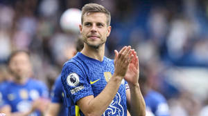 Spanish Professional Footballer, César Azpilicueta, Clad In Blue, Applauding On The Field Wallpaper