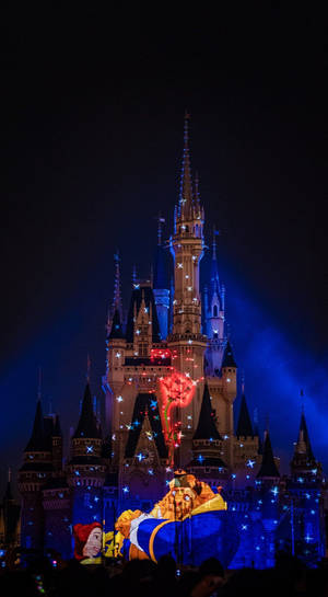 Sparkling Blue Disneyland Castle Wallpaper