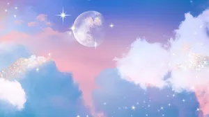 Sparkling Stars Aesthetic Cloud Desktop Wallpaper
