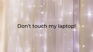 Sparkling White Curtain Don't Touch My Laptop Wallpaper