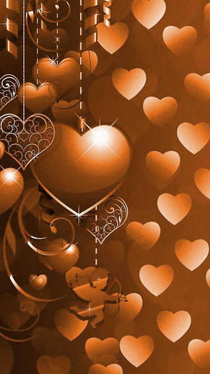 Sparkly Brown Heart Wallpaper