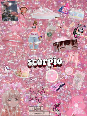 Sparkly Pink Scorpio Aesthetic Wallpaper