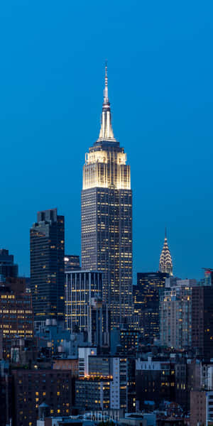 Spectacular Aerial View Of The Famed New York State Skyline Wallpaper