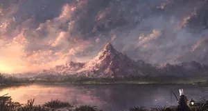 Spectacular Mountain Waterscape Wallpaper