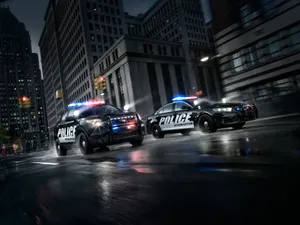 Speeding Ford Police Interceptor Wallpaper