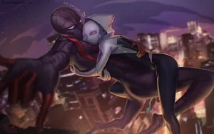Spider Gwen And Spider Man Wallpaper