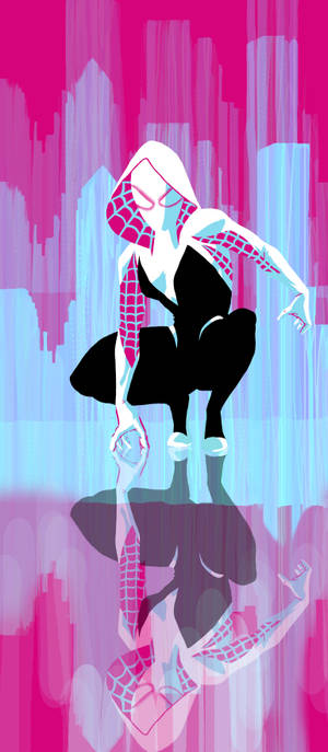 Spider Gwen Reflection Mobile Art Wallpaper