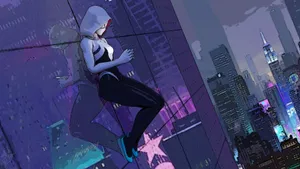 Spider Gwen With Smart Phone Wallpaper