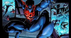 Spider-man 2099 Soaring Through The City Wallpaper