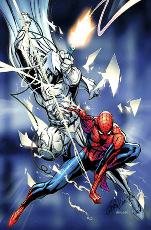 Spider Man And Moon Knight Phone Wallpaper