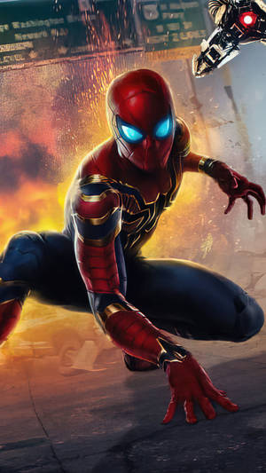 Spider-man Explosion 4k Hd Mobile Wallpaper