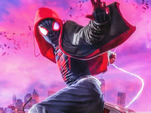 Spider-man: Into The Spider-verse 4k Pink Sky Wallpaper