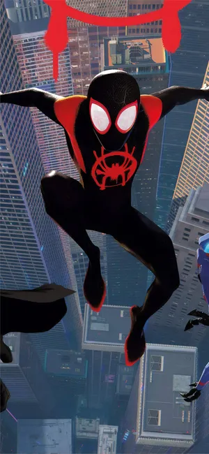 Spider Man Into The Spider Verse Illustration Miles Morales Iphone Wallpaper