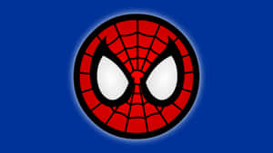 Spider Man Logo On A Blue Background Wallpaper