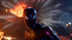 Spider Man Miles Morales Fire Ps5 Wallpaper