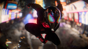 Spider Man Miles Morales Squatting Ps5 Wallpaper