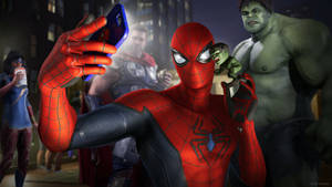 Spider-man Selfie Marvel Pc Wallpaper