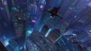 Spider-man Sky Diving Spider-verse Wallpaper