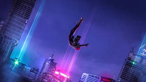 Spider-man Spider-verse Sky Dive Wallpaper
