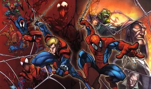 Spider-man Swinging Across The Buildings Of New York City Wallpaper