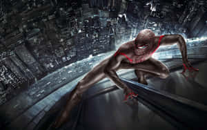 Spider Man Trilogy High On Building Wallpaper