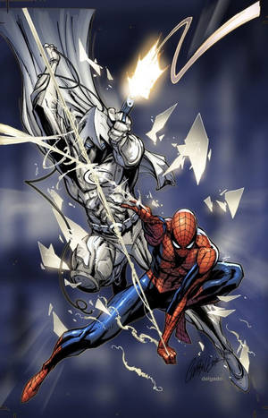 Spiderman X Moon Knight Phone Wallpaper