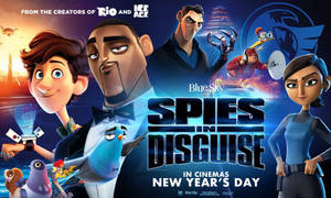 Spies In Disguise Movie: Dynamic Duo In Action Wallpaper