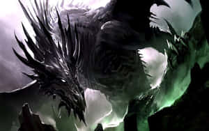 Spiky Black Awesome Cool Dragon Wallpaper
