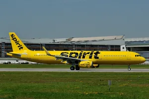 Spirit Airlines Plane On Airport Wallpaper