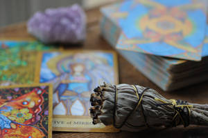 Spiritual Tarot Cards And Sage Wallpaper