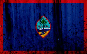 Splatted Guam Flag Wallpaper