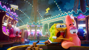 Spongebob And Patrick At A Casino Wallpaper