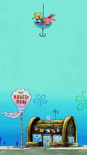 Spongebob And Patrick Parrot Art Android Phone Wallpaper